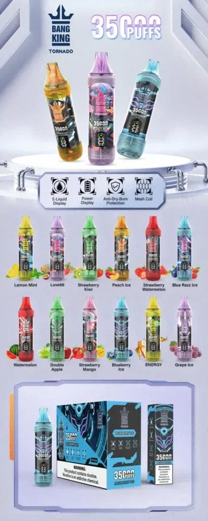 【歐美爆款】Bang King 35000 Puffs 大容量·拋棄式電子煙·超長續航 | 台灣現貨(图1)